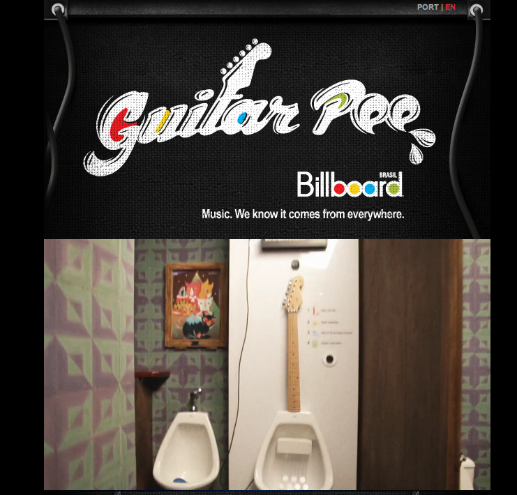 トイレで狙って演奏する Guitar Pee
